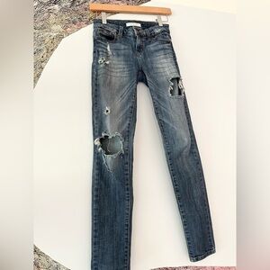 Eunina Lauren midrise skinny regular sz 1 juniors distressed